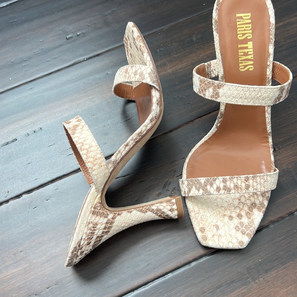 Paris Texas Python-Embossed Leather Mule - image 3